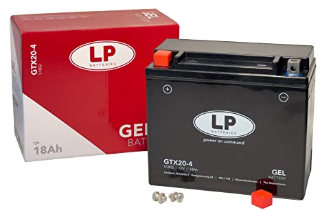 TECNO GEL Qualitäts Motorrad-Batterie für YTX20-BS für HARLEY DAVIDSON XLH 883 Sportster div. 1987-1996, 12V Gel-Batterie 18Ah, 175x87x155 mm