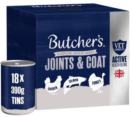 Butcher's Complete Wet Can Grain Free Hypoallergenic Adult Dog Food Joint & Coat Pack 18x390g - Chicken, Salmon & Turkey