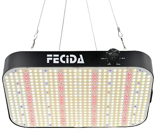 FECiDA Dimmable LED Grow Light 12000 Lumen 130 Watt 2024 Best 2x2ft Grow Tent Light, UV-IR Included Full Spectrum Plant Growing Lamps for Indoor Plants with Daisy Chain Function, Quiet Built-in Fan