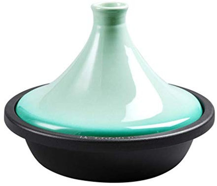 MYYINGBIN Marmite Marocaine à Tajine sans Plomb, Casseroles en Fonte éMailléE avec Couvercle pour La Cuisson Et Le RagoûT, RéGlages De TempéRature De La Cocotte Mijoteuse, Blue