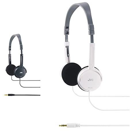 JVC HA L 50 B des écouteurs légers supplémentaires - Design Pliable Noir & HA-L50-W Casque Blanc Taille Unique