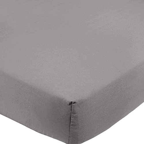 Fitted Sheet 30 cm 12 Inch Deep Pocket - Non Iron Easy Care Soft Brushed Microfibre Fabric Shrinkage and Fade Resistant, Single - Grey