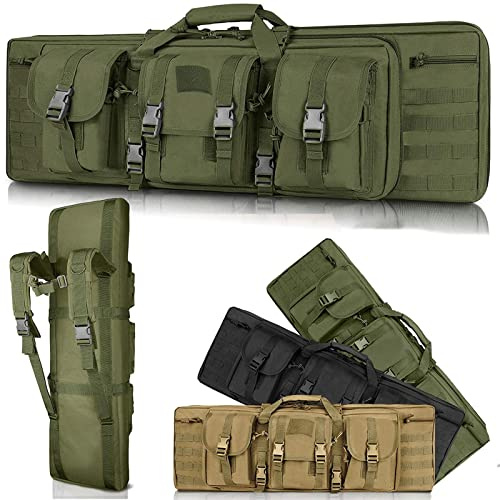 SJASD Gewehrtasche 2 langwaffen,Lange Jagdtasche,waffentasche für langwaffen abschließbar,mit Doppelfach & 3 Große Zubehör Beutel,für Outdoor Tactical Gewehr