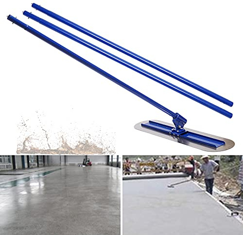 RibasuBB Truelle de Maçon, Bull Float Concrete Float Float Spatule à béton en Acier Inoxydable avec Petite louche 3 x 1.8 m