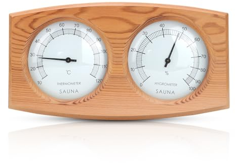 Termoigrometro digitale, 2 in 1 igrometro da legno Termometro per sauna Indicatore di temperatura per sauna a doppio quadrante Misuratore di umidità per ruscello