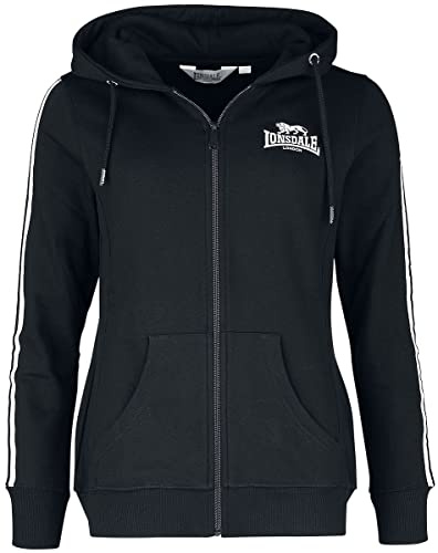 Lonsdale Damen Windygates Sweatjacke, Black/White, L EU