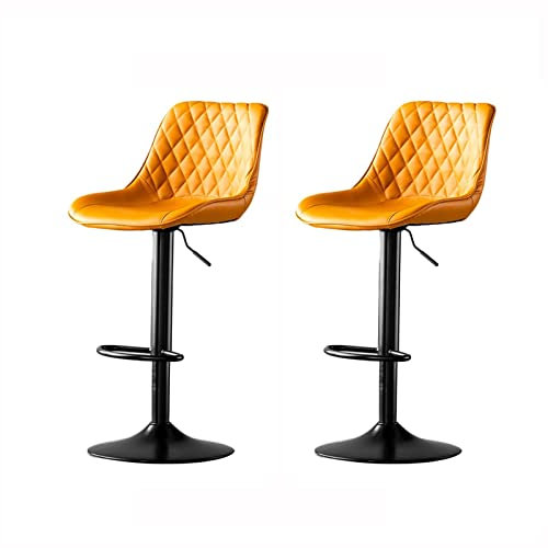 2PCS Stehhocker - Barhocker Mit Lehne, 60-80 cm Höhenverstellbarer Küchenstuhl, 360° Drehbarer Tresenhocker Aus Metall, Moderner Kontinentaler Frühstückshocker, Geeignet Für Bar/Café/Küche/Zuhause (C
