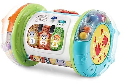 VTech Baby 3-in-1 Rollende Entdecker-Trommel – Interaktives Babyspielzeug mit Musik – Für Kinder von 9-36 Monaten