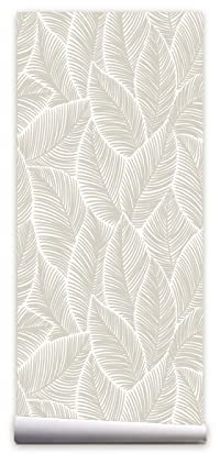 Papiers Peints Feuille De Palmier Blanc Papier Peint Adhesif Mural Salon Papier Adhesif pour Meuble Papier Peint Intissé Facile à Peler Papier Adhésif Décoratif Cuisine 40x250cm