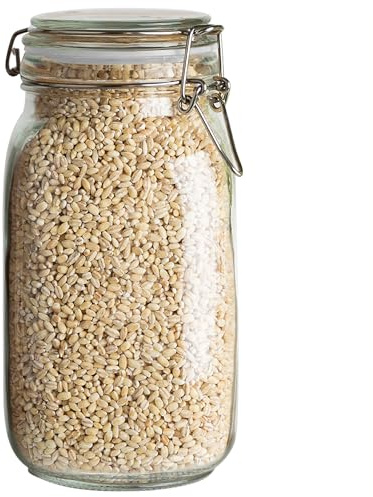 Galashield Glass Jars with Airtight Lids Food Storage Jars Leak Proof Canisters with Clear Preserving Seal Wire Clip Fastening for Kitchen Canning Pickling [50 oz]