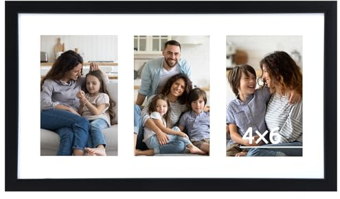 Fixwal 8x14 Collage Picture Frame, Holds Three 4x6 Photos, PVC