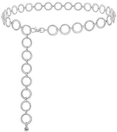 Taillenkette Gürtel Damen Verstellbare Metall Body Link für Kleid Jeans | Fashion Gold und Silber Chunky Link Bauch Kette Gürtel, Legierung Körperkette für tägliches Beach Hochzeitsfest