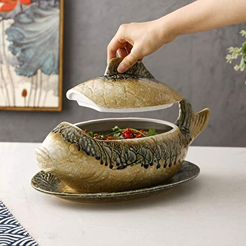 Cocotte avec couvercle, marmite en céramique, cocottes en céramique, cocotte rétro, ensemble, cocotte couverte avec couvercle, bol à soupe de restaurant, soupe de soupière, cocotte chauffante, pot en