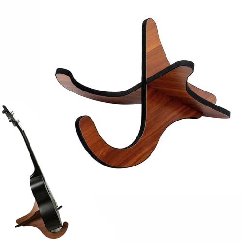 Ukulele Ständer, Ukulele Halter, Gitarrenständer, Ukulele Rack, Tragbarer Zusammenklappbarer Instrumentenständer aus Holz X-Frame-Ständer mit Schwammrand, Für Ukulele, Violine, kleine Gitarre