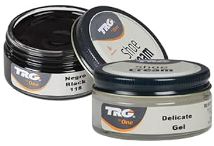 TRG The One - Pack Shoe Cream Schwarz + Reinigungsgel für empfindliche Haut | Pflege und Reinigung für Schuhe und Lederaccessoires | Hautcreme und Kunstleder, farblos, No aplicable