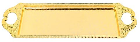 Bandeja Decorativa Rectangular, Bandeja De Metal para Servir con Asas, Bandeja Dorada Vintage, Bandeja De Mesa De Centro para Sala De Estar