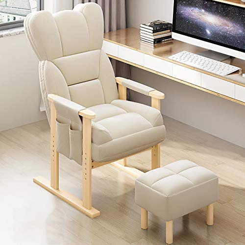 Gaming-Stuhl mit hoher Rückenlehne, Relax-Schreibtischstuhl für Rennen, Arbeit, Chef, Bürostuhl mit Fußstütze, verstellbare Rückenlehne, Kopfstütze, ergonomischer Computerstuhl für zu Hause, Weiß,