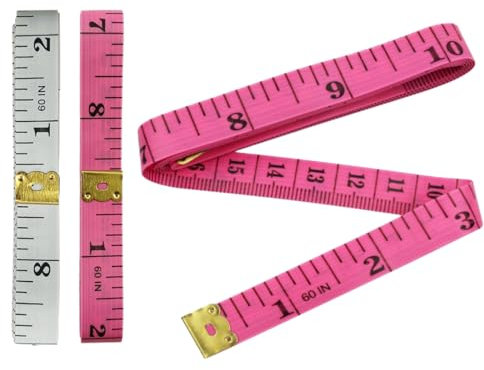 Tape Measure (2-Pack) Suitable for Measuring Body –Soft Sewing Tape 2-Sided - 60 Inches & 150 cm-Tailor Clothing Tape for Body Measurements -Dual Sided Tape - (White& Pink) Tape Measure