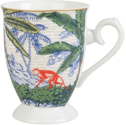 GENEVIEVE LETHU 535736 - Taza de porcelana (33 cl, colección SARUMBAYA, decoración de flores, taza de café, té, té y té de hierbas en caja