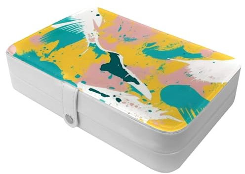 Abstrakte Art-184 Reise-Schmuckschatulle – Ihre tragbare Schatztruhe für Ringe, Ohrringe, Halsketten. Tolles Geschenk für Frauen, die gerne reisen, große Organizer-Hülle, 1 Packung