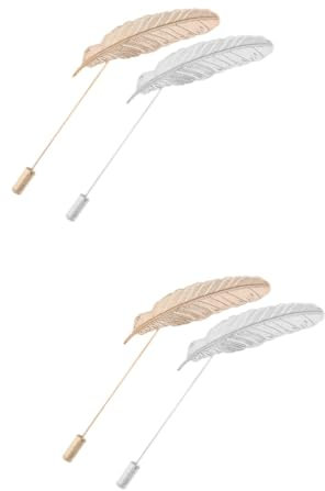 WRITWAA 4stücke Teiliges Vintage Brosche Mit Federdesign Für Männer Krawattennadel Und Anstecknadel Für Anzüge Hemden Und Accessoires Für Partys Und Besondere Anlässe