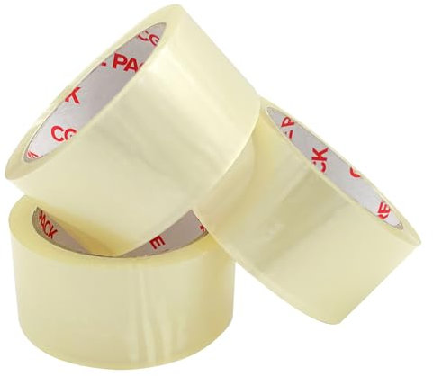 PDS Heavy Duty Clear Parcel Tape - 3 Rolls of 48mm x 66m Clear Packaging Tape for Packing Parcels, Boxes, Cartons, Moving House - Adhesive Transparent Tape Multi-Use