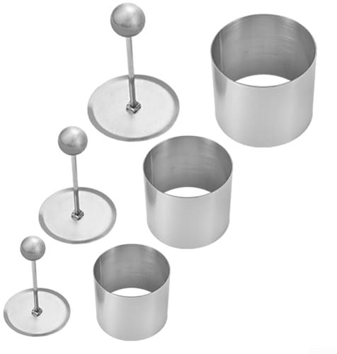 Plat à salade et dessert rond en acier inoxydable avec planche à pousser pratique (S)