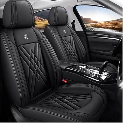 GSDOMJ Car Seat Covers Fit For VW VW Golf 6 GTI Golf 7 Golf 7 GTI Golf Tdi Golf Sportsvan Genuine leather waterproof and breathable 5-seat seat cover auto parts，Black