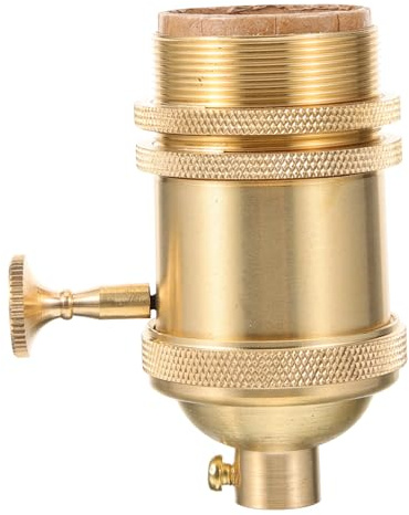 Uonlytech Douille Bouton en Vintage Cuivre E26 Or E27 Lampe pour avec Interrupteur Support Décoratif Antique Suspendre et Décoration Intérieure