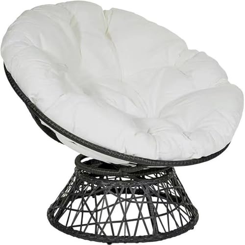 Generico Cuscino ovale per sedia, cuscino per sedia a dondolo da giardino con imbottitura in cotone PP, adatto a tutti i tipi di cuscini per sedie da interno ed esterno (Bianco, 80x80cm)