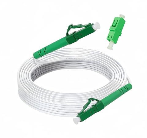 MiusKiw Cable de Fibra Óptica LC/APC a LC/APC​​, Con un Acoplador de fibra óptica Gratuito, Latiguillo fibra óptica monomodo simplex (5m)