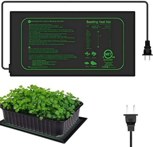 3T6B Heizmatte Pflanzen Gewächshaus, Heizmatte Wasserdichtes Gewächshaus-Heizkissen, Wärmematte für Sämling Germination für Anzucht Gewächshaus oder Growbox, 20,75x10 Zoll, 21Watt
