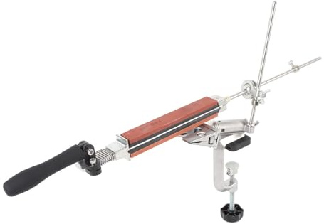 FTVOGUE Kit D'affûtage à Angle Fixe Aiguiseur de Couteaux Professionnel avec 10 Pierres à Aiguiser Conception Rabattable à Rotation à 360 ° Pince Rapide Acier Inoxydable Antidérapant