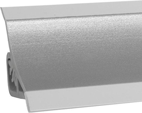 HOLZBRINK Küchenabschlussleiste Küchenleiste PVC Alu Satin Wandabschlussleiste Arbeitsplatten 23x23mm 3 m