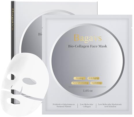 Bio-Collagen Masque Collagène Visage de Nuit Riche en Acide Hyaluronique et Collagène pour Skincare, Hydratant, Anti-Rides et Anti-Âge, 38g (Lot de 4)