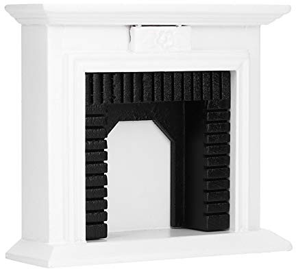 DAN&DRE Maison de Poupées Lumières Maison 1:12 de Poupée Meubles Miniatures Cheminée en Bois pour de Poupées Accessoire Décor Jouets
