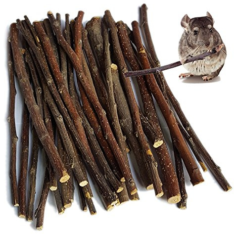 sharllen 100g (3.5oz) Apple Sticks Pet Snacks Chew Toys for Guinea Pigs Chinchilla Squirrel Rabbits Hamster