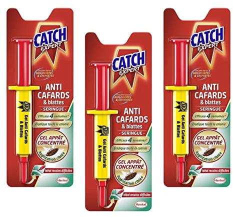 Catch - Gel Anti cafards 10 GR, SERINGUE Insecticide LOT DE 3