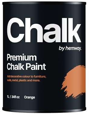 Hemway - Premium Chalk Paint - Orange 1 L | Chalky Matt Shabby Chic Finish for Interior Furniture & Walls | Quick Dry & 1 Coat