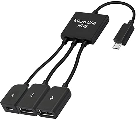 YACSEJAO Micro USB auf Dual USB Kabel Micro USB Stecker auf 2 USB Buchse OTG Splitter mit Micro Buchse für Android Tablet PC und Smartphone und mehr
