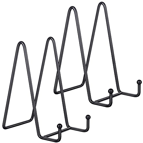 2 Stück Eisen Display Ständer 6 Zoll Schwarz Metall Tellerständer Staffelei Metallrahmenhalter für Foto Kunst Teller Bücher Bild und Tabletop Art