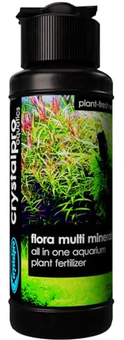 Crystalpro Flora Multi Minerals All in One Aquarium Plant Fertilizer - for Fast Growing Healthy Plants - Plant Food for Root and Leaf Growth- Safe for All Freshwater Livings 4.2 Oz