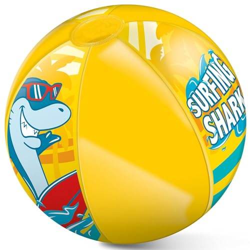 Mondo Toys - Surfing Shark Beach Ball - Pallone da Spiaggia Colorato - gonfiabile ideale per giocarci in acqua - adatto a bambini/ragazzi/adulti - 50 cm. di diametro - 16921