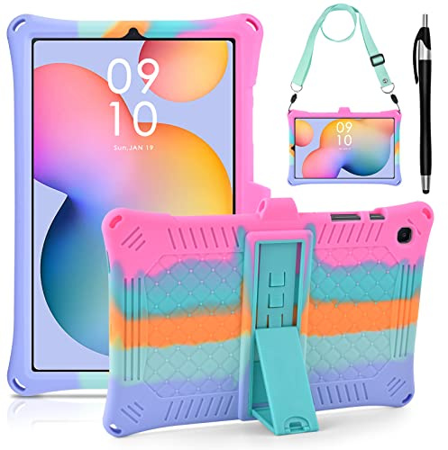 KATUMO Silicone Case for Samsung Galaxy Tab S6 Lite 10.4 inch | Soft Rubber Cover, for 2024 / 2022 / 2020 Model (SM-P620N / P625N / P610/P613/P615/P619), with Stylus Pen & Shoulder Strap