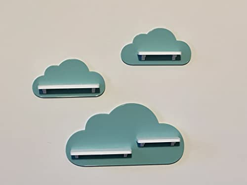 PsGreen 3er Wolken-Set passend/Kompatibel für die Toniebox Toniefiguren (Lichtgrün/Türkis)
