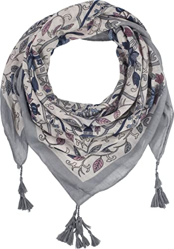fashionchimp Damenschal mit Zier-Quasten und Muster-Mix Stickerei, Fransen-Schal, Dreieck-Tuch