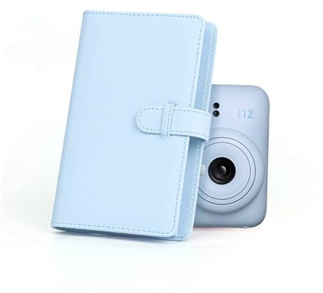 Mini Album Photo 108 Pochettes pour Film Photo 3 Pouces Porte-Cartes Photo Accessoires pour Appareil Photo instantané pour Fuji Film Mini 12 11, pour Billets de Cinéma (Bleu)