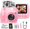 Gofunly Appareil Photo Instantané Enfant, 2.4 Pouces 1080P Appareils Photos Numériques pour Enfants avec Carte de 32GB & Papier d'impression, Jouet Noël Cadeaux pour Garçons Filles de 3-10 Ans (Rose)