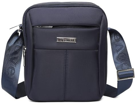 COVERI Borsello Uomo Tracolla Regolabile Impermeabile Messenger a Spalla per Viaggio Ufficio Lavoro Business e Uso Quotidiano (Blu)