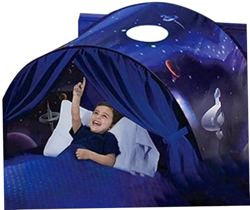Kids Bed Tent for Girls & Boys Foldable Space Themed Bed Tent for Children Bedroom Playrooms - Kids Canopy